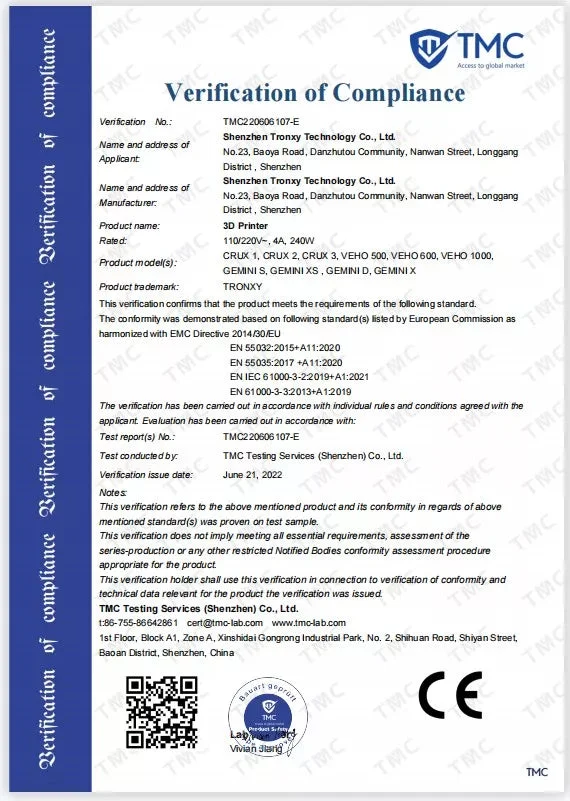 CE (EMC) conformity verification scan