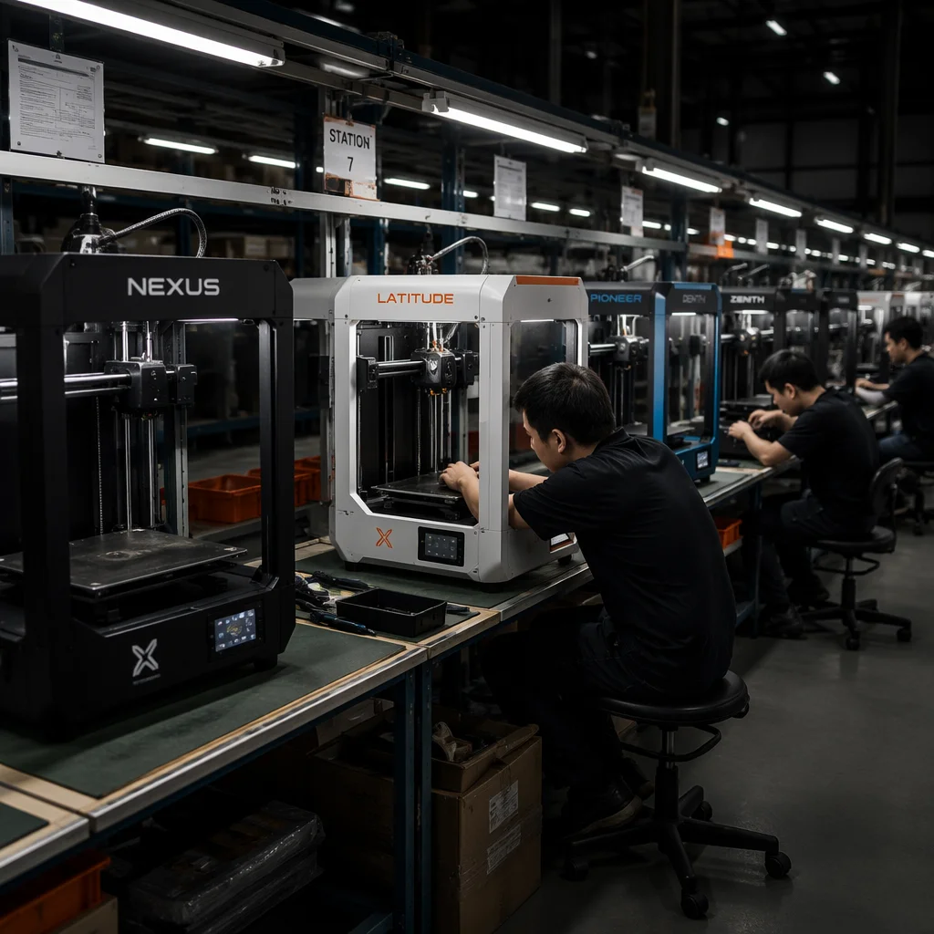 OEM floor with rows of configured machines