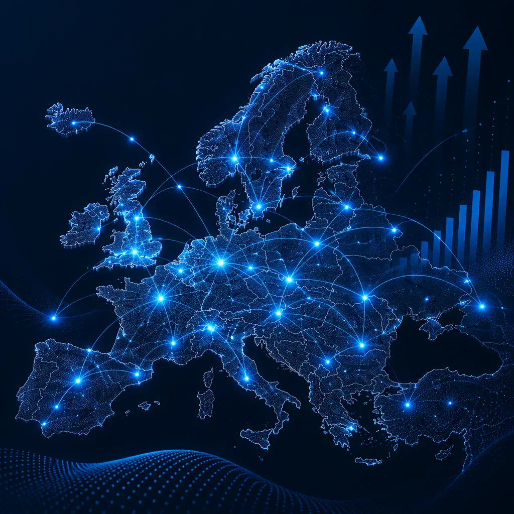 Illustrated map of the EMEA partner network
