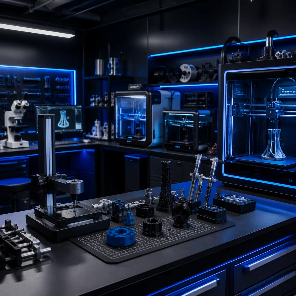 Precise3D R&D laboratory with 3D printer testing equipment